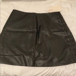 Black leather skirt